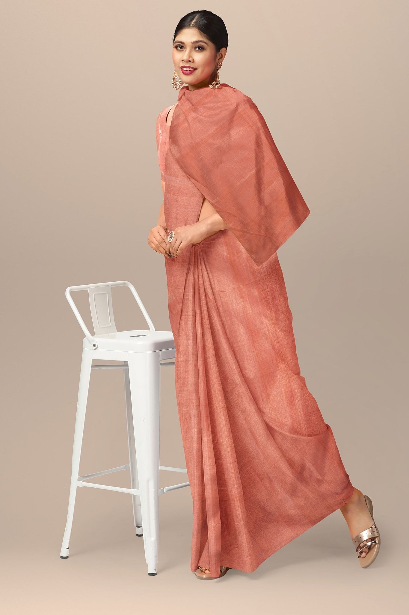 Aerospace Orange Handwoven Sausar Tissue Silk Saree SKU - BS10022