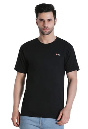 Men's Cotton Jersey Round Neck Plain Tshirt (Black, Size: M)-PID43001 Men's Cotton Jersey Round Neck Plain Tshirt (Black, Size: M)-PID43001