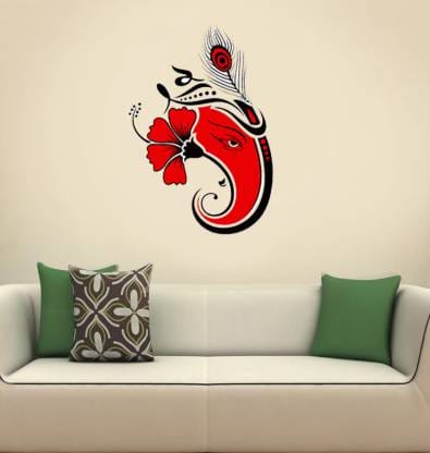 black red ganesha side phose wall stickers black red ganesha side phose wall stickers