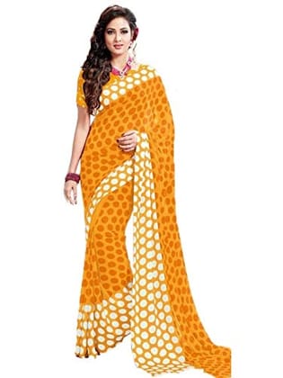Womens Geogrette Saree with Blouse Digital Printed Saree (Yellow, 6.25 Mtr)-PID31937 Womens Geogrette Saree with Blouse Digital Printed Saree (Yellow, 6.25 Mtr)-PID31937