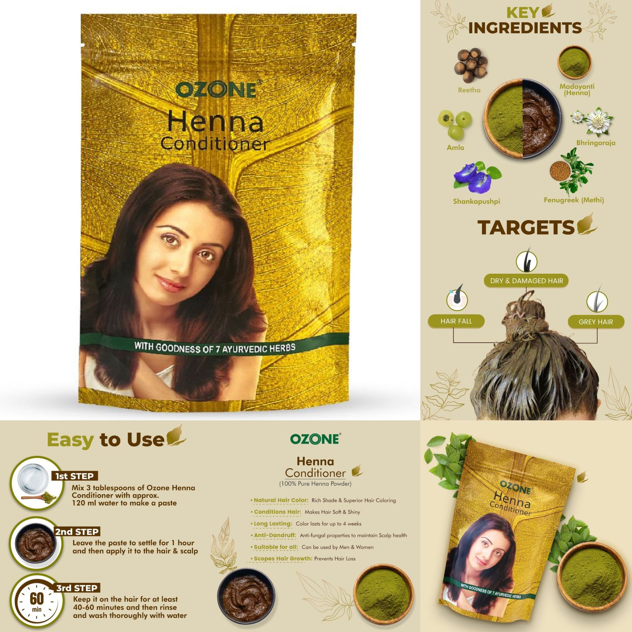 Ozone Henna Hair Conditioner 200 g (2 pcs)
