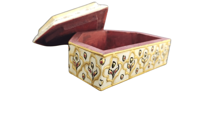 Jakir Hussain Bone Storage Box Ambuj Painting Antique Finish Multipurpose Box Set of 1