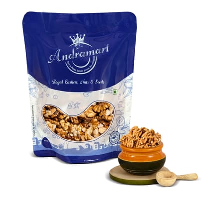 AndraMart Premium Natural Dried Walnut Kernels 100 gm | Premium Akrot Giri | Rich in Protein & Iron | Low Calorie Nut | 0g Trans Fat & Cholesterol Free AndraMart Premium Natural Dried Walnut Kernels 100 gm | Premium Akrot Giri | Rich in Protein & Iron | Low Calorie Nut | 0g Trans Fat & Cholesterol Free