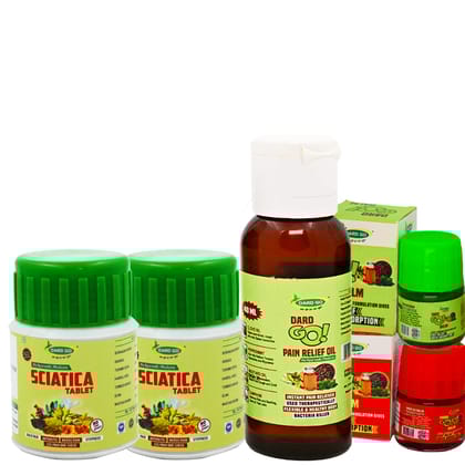 DARDGO Ayurvedic Pain Relief Blam and Sciatica Tabletes and Painkiller Oil for body Pain Pack of 6 (20 ML +3 SCIATICA + 2 BALM)