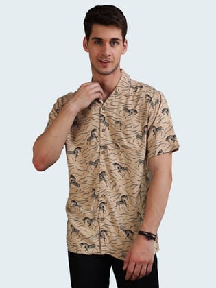 Safari Wilderness Half Sleeves Cuban Collar Shirt Safari Wilderness Half Sleeves Cuban Collar Shirt