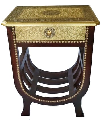 Creative Handicraft45  Handcrafted Hand Painted U Shape Table for Living Room/Wooden Painted Bedside Handcrafted Hand Painted U Shape Table for Living Room/Wooden Painted Bedside