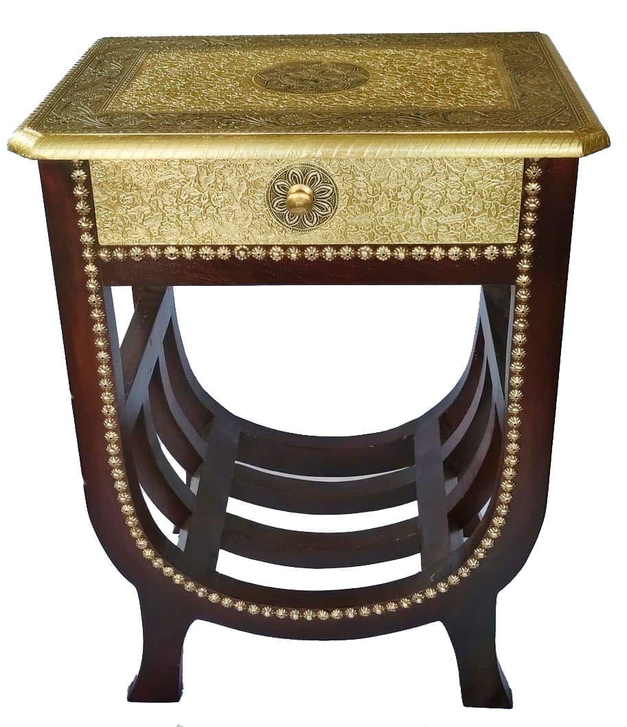 Creative Handicraft45  Handcrafted Hand Painted U Shape Table for Living Room/Wooden Painted Bedside Handcrafted Hand Painted U Shape Table for Living Room/Wooden Painted Bedside