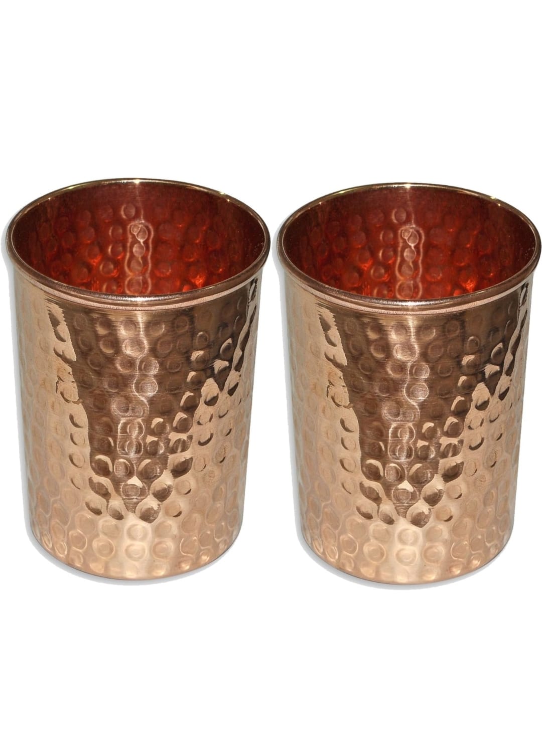 Hammered Tumbler Set Glass Set Water/Juice Glass (250 ml, Copper, Brown)