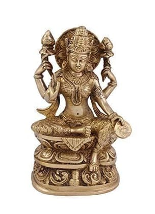Arihant Craft� Hindu Goddess Lakshmi Idol Hand Work Showpiece � 20.5 cm (Brass, Gold) Arihant Craft� Hindu Goddess Lakshmi Idol Hand Work Showpiece � 20.5 cm (Brass, Gold)