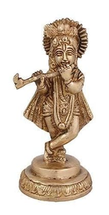Arihant Craft� Hindu God Krishna Idol Hand Craft Showpiece � 14 cm (Brass, Gold) Arihant Craft� Hindu God Krishna Idol Hand Craft Showpiece � 14 cm (Brass, Gold)
