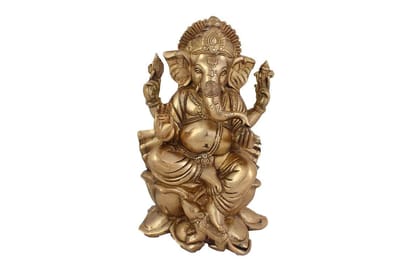 Arihant Craft� Hindu God Ganesha Idol Hand Craft Showpiece � 24.9 cm (Brass, Gold) Arihant Craft� Hindu God Ganesha Idol Hand Craft Showpiece � 24.9 cm (Brass, Gold)