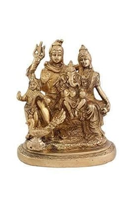 Arihant Craft� Hindu God Shiva Parivar Idol Hand Work Showpiece � 15 cm (Brass, Gold) Arihant Craft� Hindu God Shiva Parivar Idol Hand Work Showpiece � 15 cm (Brass, Gold)