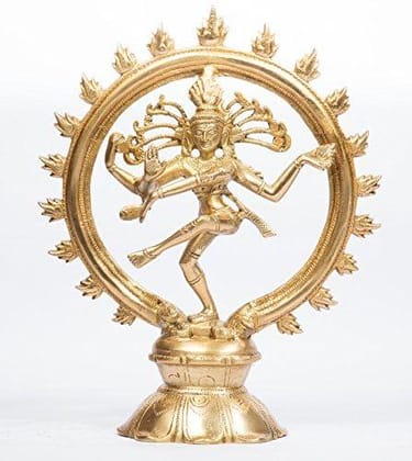 Arihant Craft� Hindu God Shiva Idol Natraj Statue Tandav Sculpture Hand Crafted Showpiece � 24 cm (Brass, Gold)