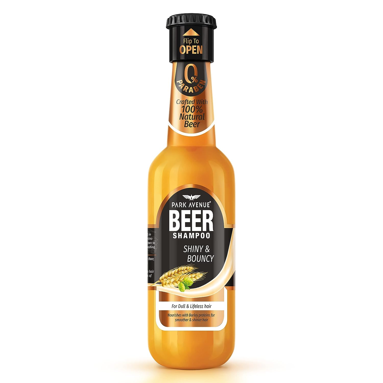 Park Avenue Beer shampoo for Shiny & Bouncy Hair (180ml) | Paraben Free | For Dull & Lifeless Hair | Crafted with Natural Beer