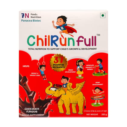 ChilRun Full 2+, Health and Nutrition Drink, Chocolate, 200g, Box. Total Nutrition For Children’s Growth, Supports Weight & Height Gain, Immune Function & Brain Development. ChilRun Full 2+, Health and Nutrition Drink, Chocolate, 200g, Box. Total Nutrition For Children’s Growth, Supports Weight & Height Gain, Immune Function & Brain Development.