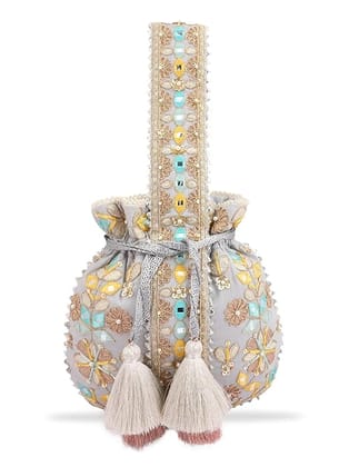 Embellished Silk Potli Bag
