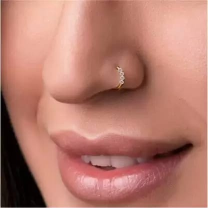 Gold-plated Plated Brass, Metal Nose Stud NOSE RING 4 NUG