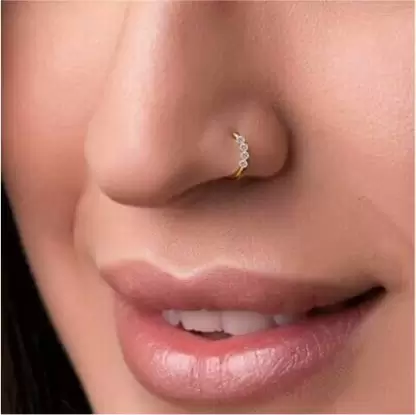 Gold-plated Plated Brass, Metal Nose Stud NOSE RING 4 NUG