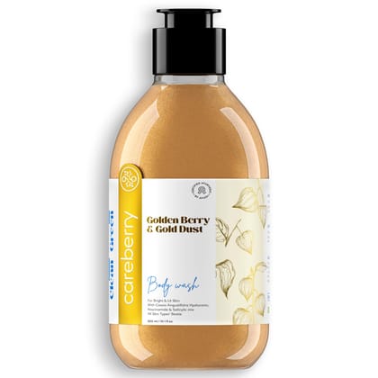 Careberry Golden Berry & Gold Dust Brightening Body Wash - Hyaluronic, Niacinamide, Salicylic Blend, Sulphate & Paraben Free, Vegan & Cruelty Free For All Skin Types - 300 ml Careberry Golden Berry & Gold Dust Brightening Body Wash - Hyaluronic, Niacinamide, Salicylic Blend, Sulphate & Paraben Free, Vegan & Cruelty Free For All Skin Types - 300 ml