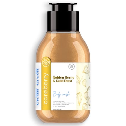 Careberry Golden Berry & Gold Dust Brightening Body Wash - Hyaluronic, Niacinamide, Salicylic Blend, Sulphate & Paraben Free, Vegan & Cruelty Free For All Skin Types - 100 ml Careberry Golden Berry & Gold Dust Brightening Body Wash - Hyaluronic, Niacinamide, Salicylic Blend, Sulphate & Paraben Free, Vegan & Cruelty Free For All Skin Types - 100 ml