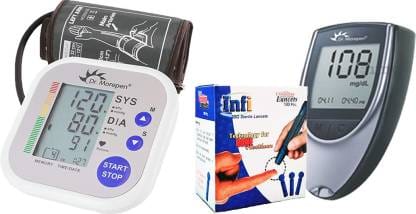 Dr. Morepen Healthcare Combo OF Dr Morepen Bp02 , Glucometer And Infi Lancets Pack Only Bp02 Bp Monitor (Multicolor)