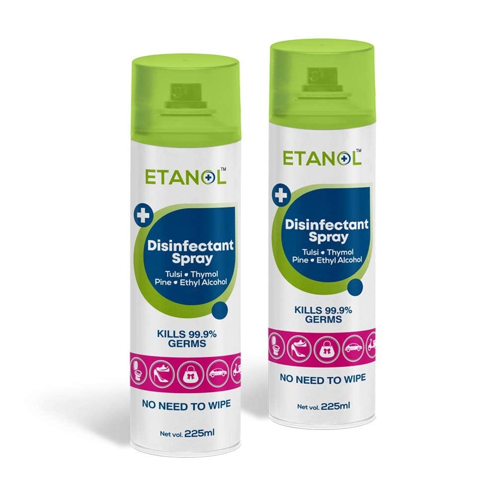 Disinfectant Spray for Hard & Soft Surfaces, Kitchen, Door Handles, Laptop, Mobile Phone, Office 225ml (Pack of 2)