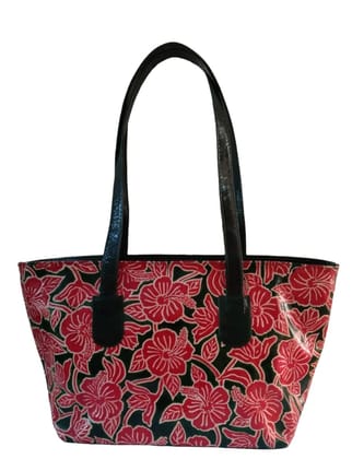 Shoulder Bag, Green Color with Floral Print