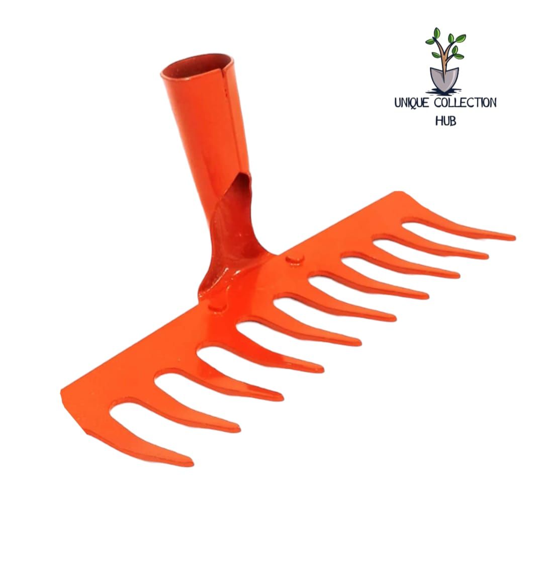 12-tine Garden Rake, Steel Tines with Solid Steel Handle for Heavy Duty Use