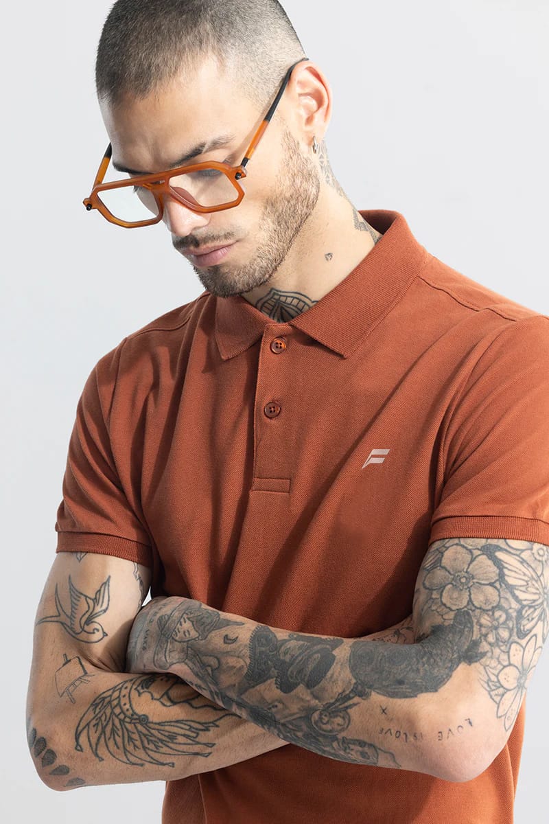 Ferranto Men's Polo T-Shirt | Woody Orange
