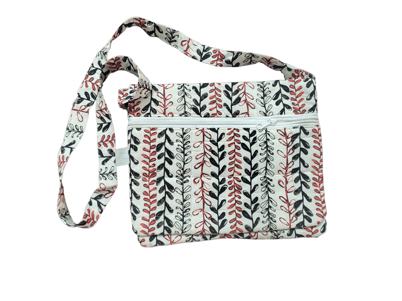 NIRJHARI Crafts Handmade Tote Bag (Red & Black)