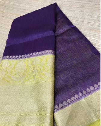 Silk Linen Banrasi Brocade Weaving Handloom Purple Saree with Blouse-9120 Silk Linen Banrasi Brocade Weaving Handloom Purple Saree with Blouse-9120