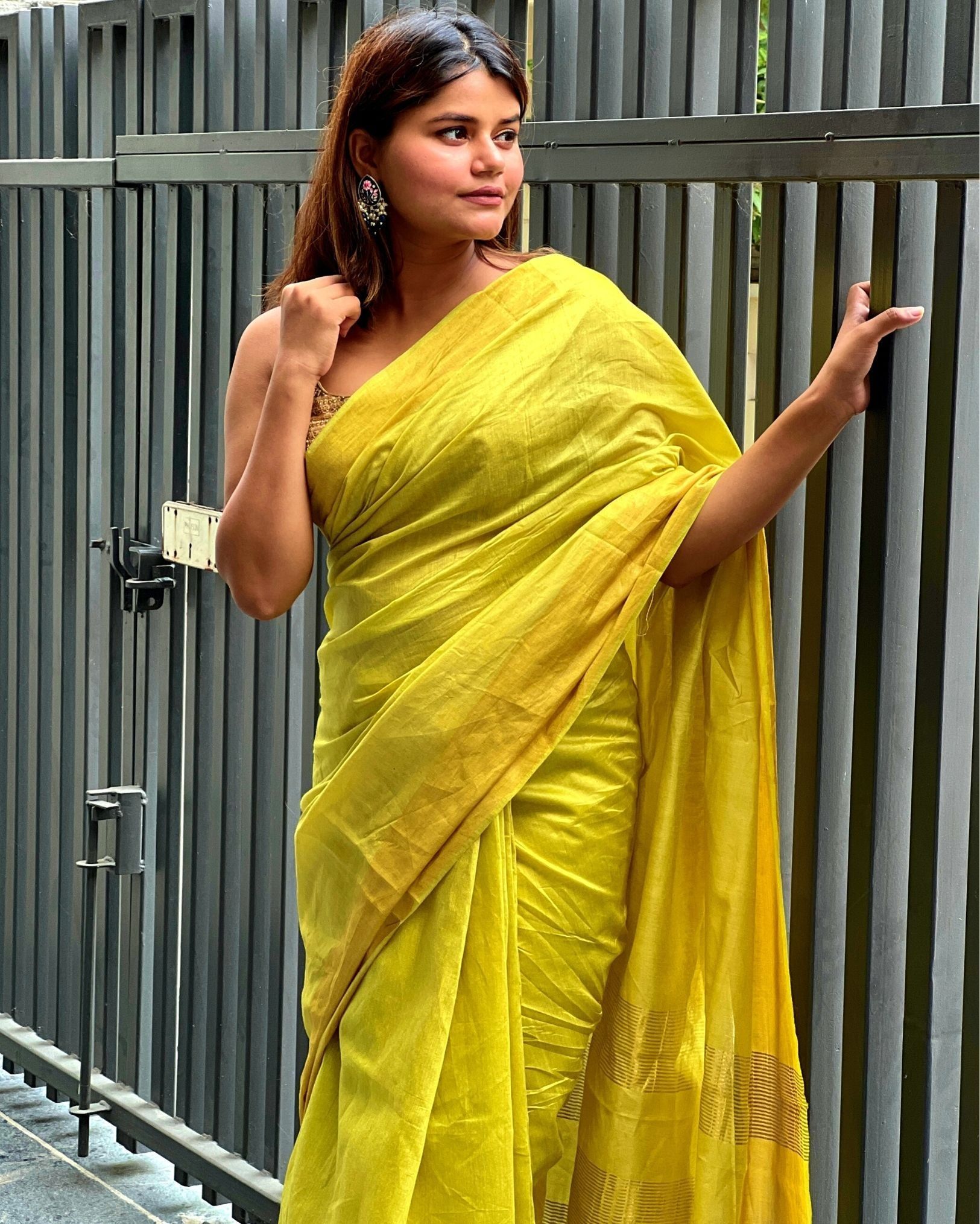 Silkmark Certified Moonga Tussar Silk Himalaya Green Saree with Running Blouse Handcrafted-4242
