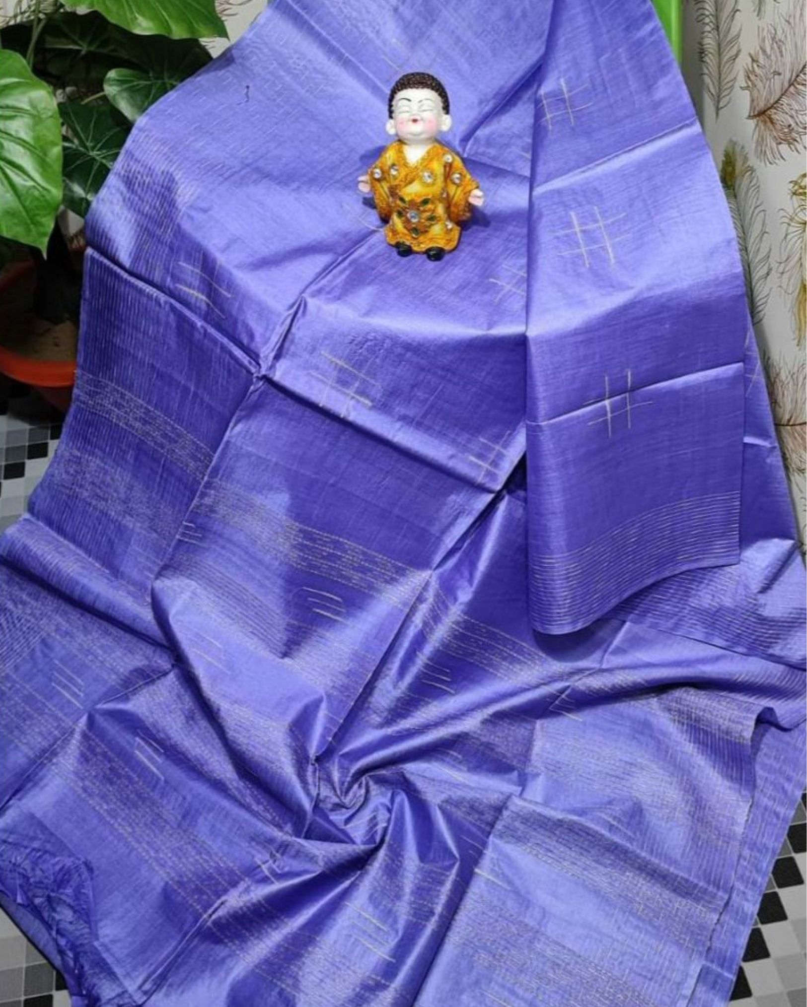 Katan Dark Slate Blue Silk Saree Weaving Design with Blouse-2779