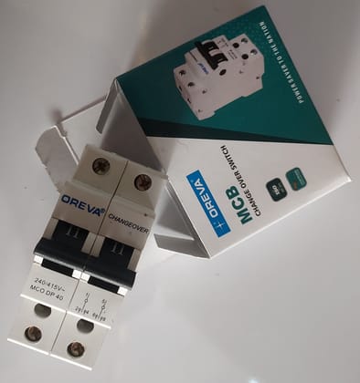 OREVA 40 AMPERE DOUBLE POLE MCB CHANGE OVER SWITCH 240/415 VOLTS ISO CERTIFIED (GIFT INSIDE)