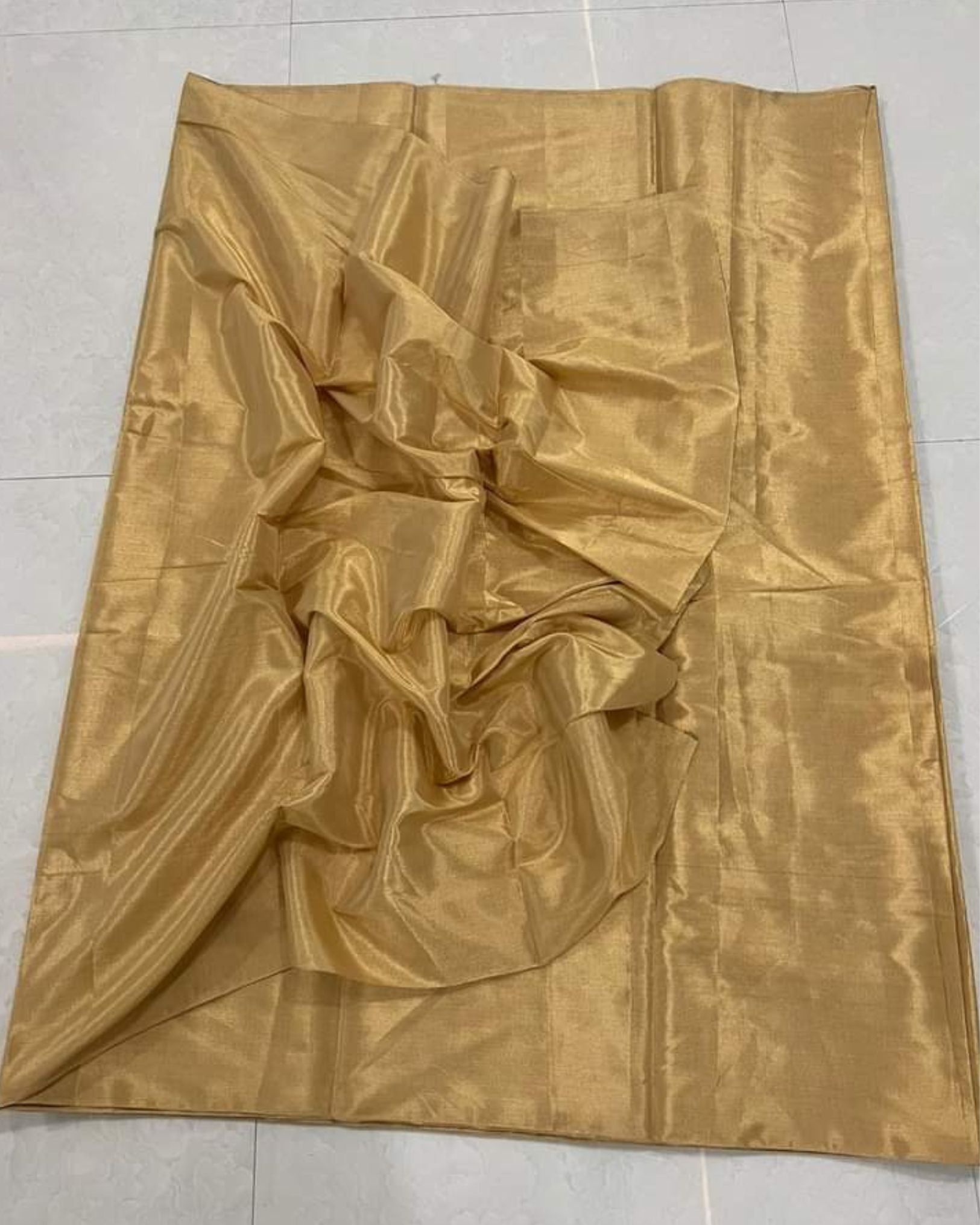 Maheshwari Tissue Silk Saree Bronze Color with running blouse-1925