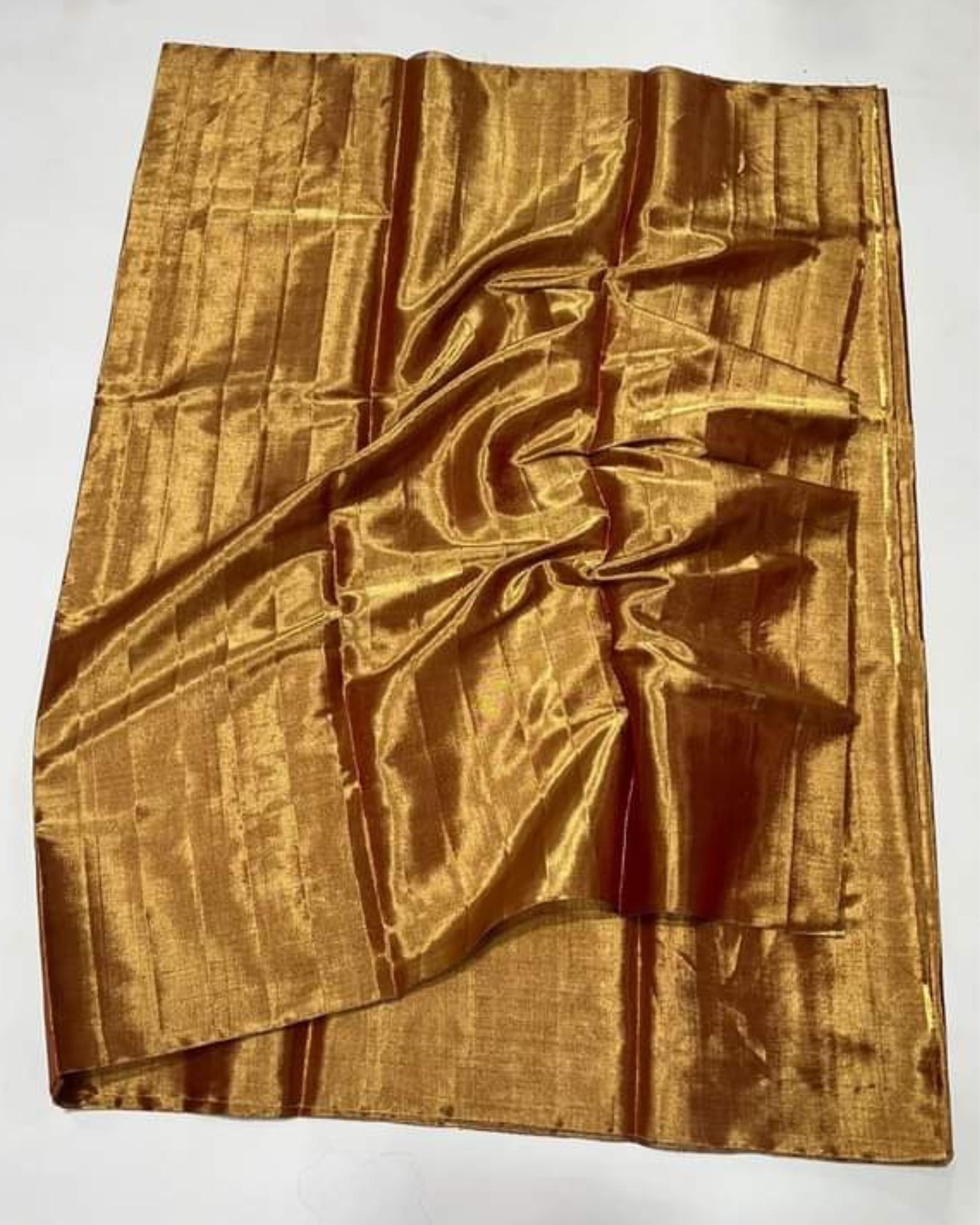 Maheshwari Tissue Silk Saree Caramel Brown Color with running blouse-3678