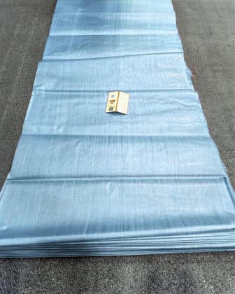 Silkmark Certified Pure Tussar Silk Fabric Baby Blue Color-2107
