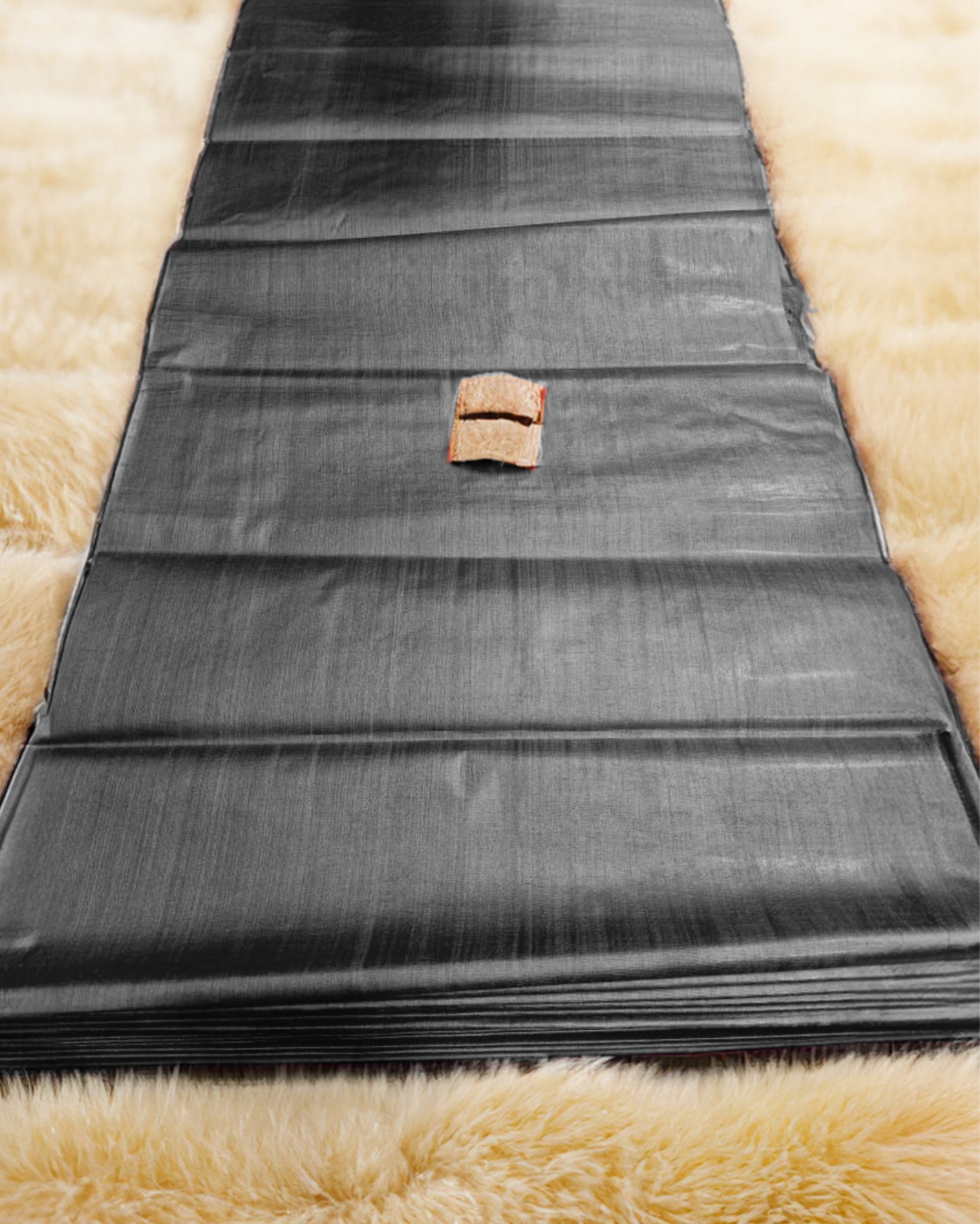 Silkmark Certified Pure Tussar Silk Fabric Black Color-2368