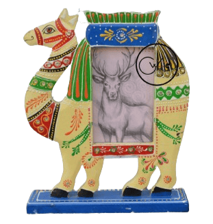 Creative Handicrafts Handpainted Camel Shaped Wooden Photo Frames' for Table