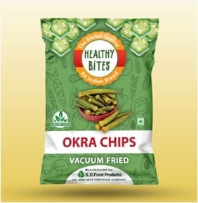 Healthy Bites Vacuum Fried OKRA Chips (270gm) (pack of 2) 135 g each