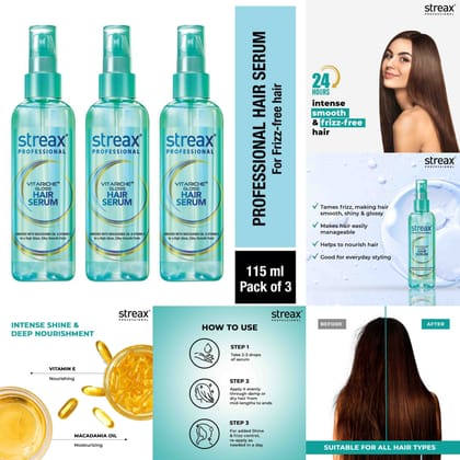 Streax Professional Vitariche Gloss Hair Serum (115 ml each) (Pack Of 3) Streax Professional Vitariche Gloss Hair Serum (115 ml each) (Pack Of 3)