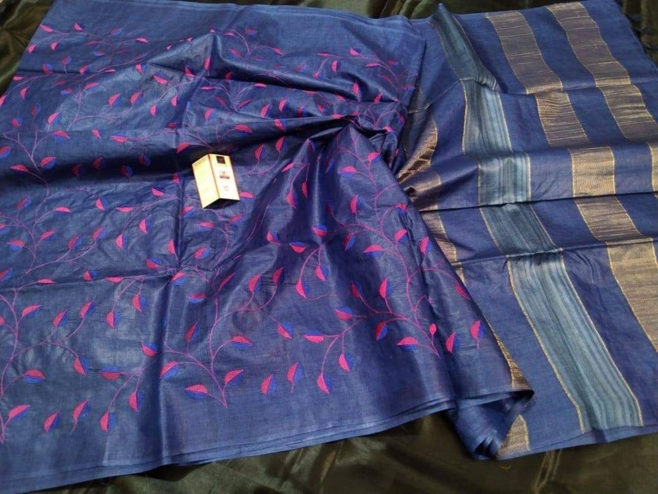 Silkmark Certified Eri Silk Embroidered Purple Saree with Blouse-1156