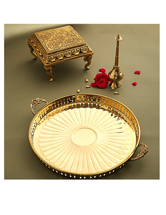 Brass Handcrafted Tray (1.5 INCH)