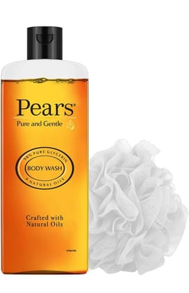 Pears Pure and Gentle Body Wash 250 ml, 98% Pure Glycerin, Liquid Shower Gel crafted with Natural Oils for Glowing Skin, Paraben Free & 100% Soap Free