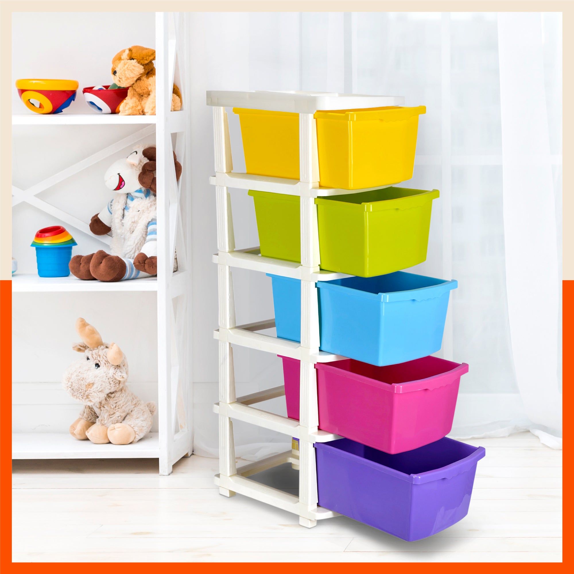 Stomo 5 Drawer Multi-Purpose Storage Organizer for Home and Office