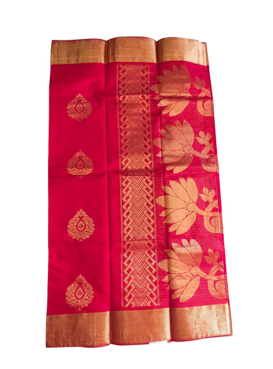 Semi Silk Saree (Chilli Red)