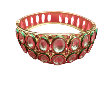 Kundan Metal Bangle - Style Bracelet
