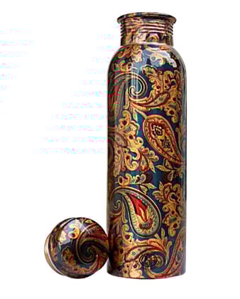 Copper Bottles for Printed with Art Work, Travelling Purpose Bottles, Yoga Ayurveda Healing, 800 ML