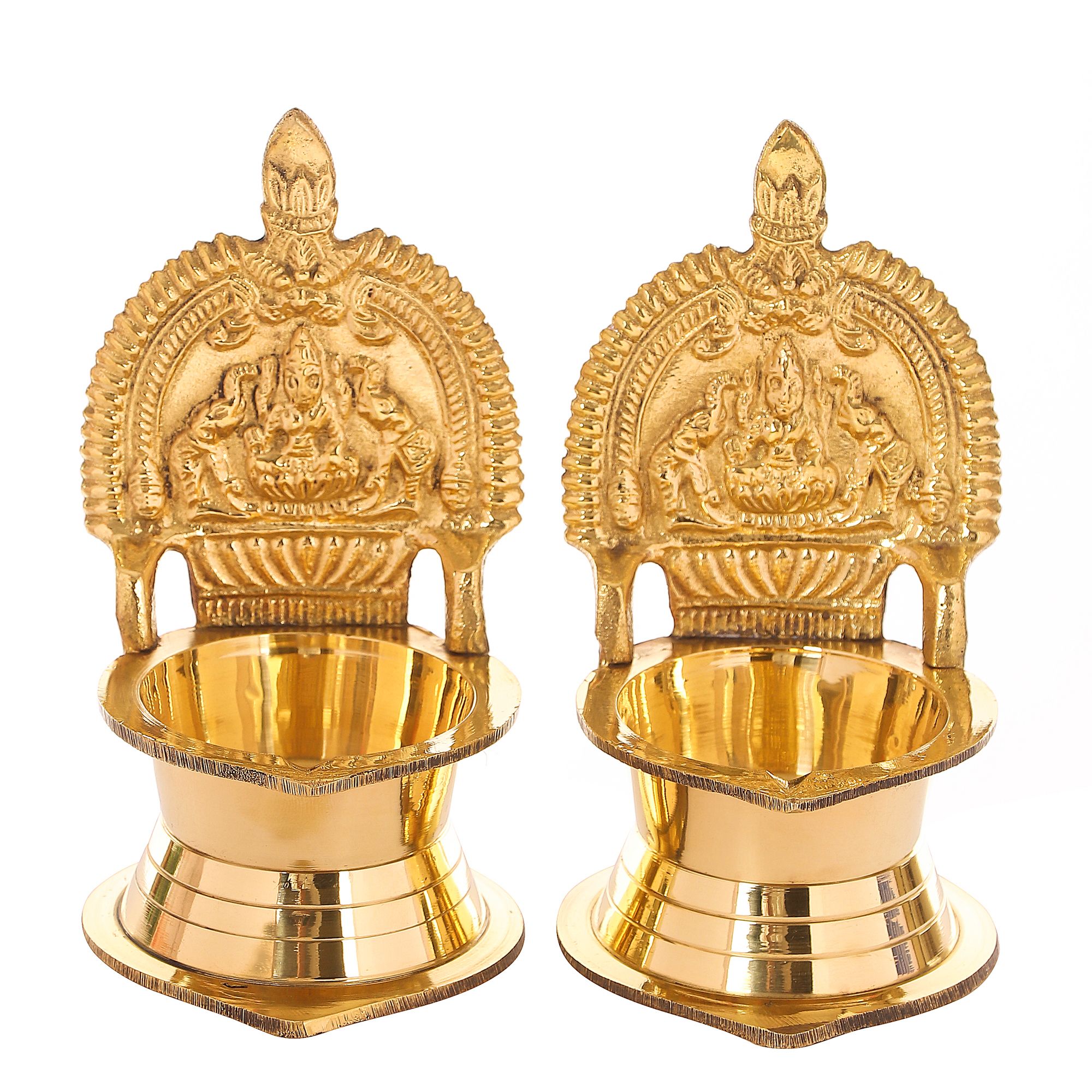 BulkySanta Pure Brass Kamakshi Deepam Big Size | Kamatchi vilakku | Kamakshi Devi Oil Lamp (12 cm Long) (2)