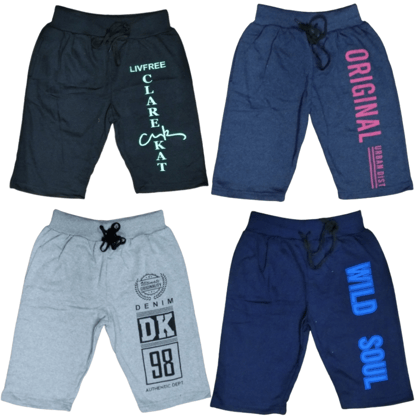 Boys Plain Threefourth Shorts 4pk